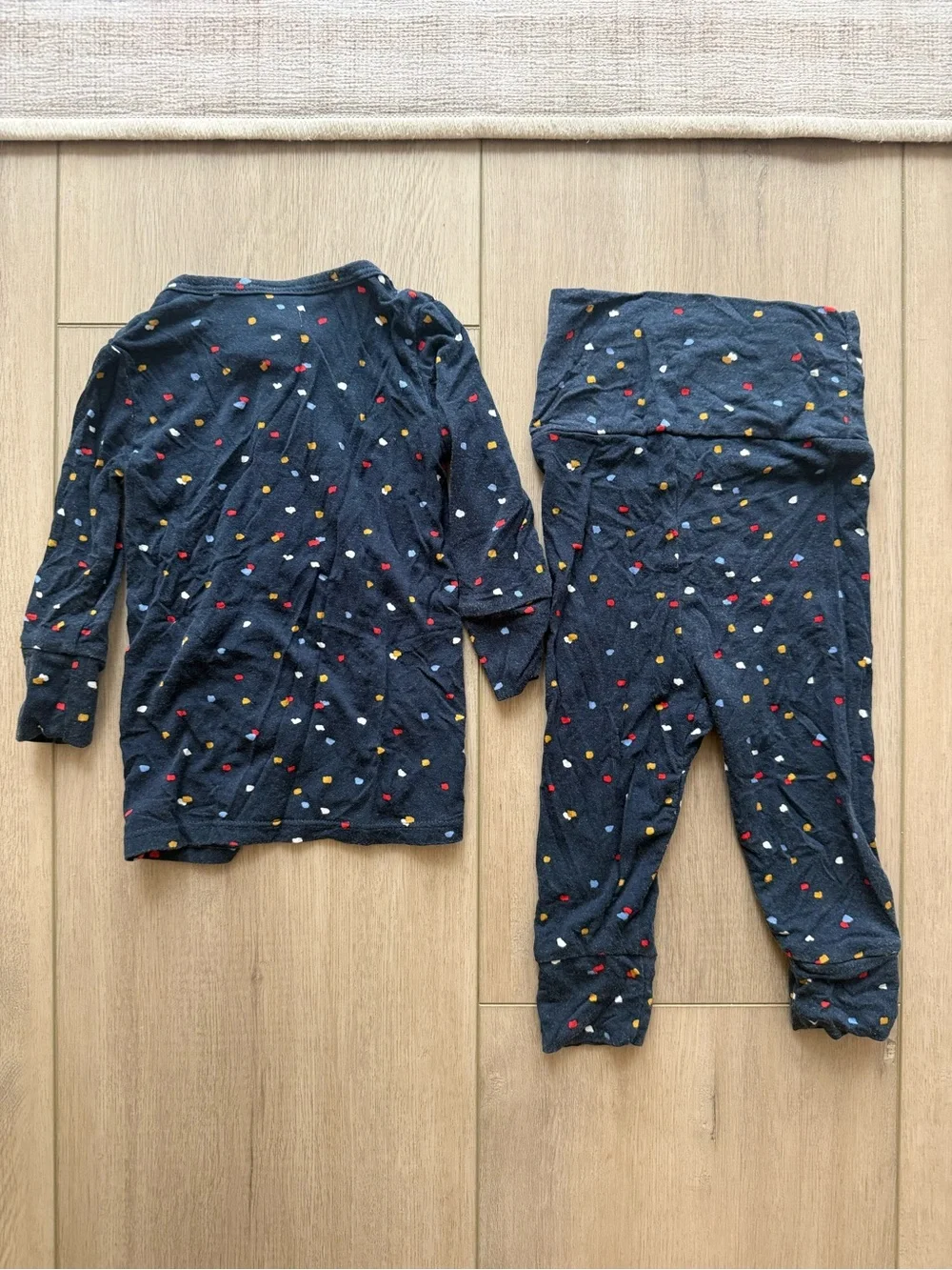 Lou Lou & Company Navy Blue Dot Matching Set with Multicolor Dots